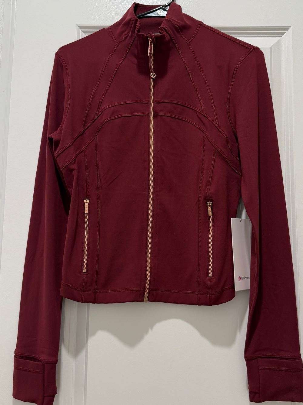 Lululemon Define Jacket Nulu - Burgundy Bay With Rose Gold Hardware